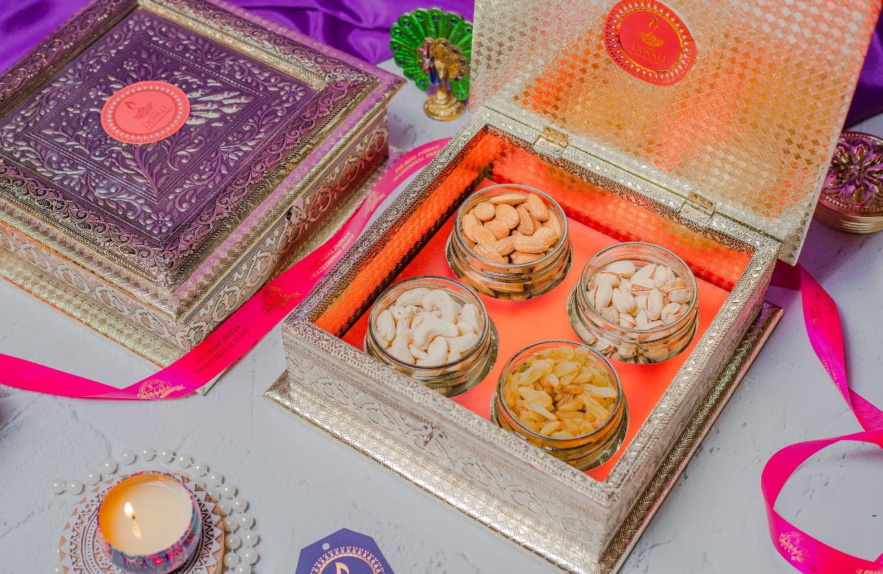 Meenakari Jar Dry Fruits Suitcase